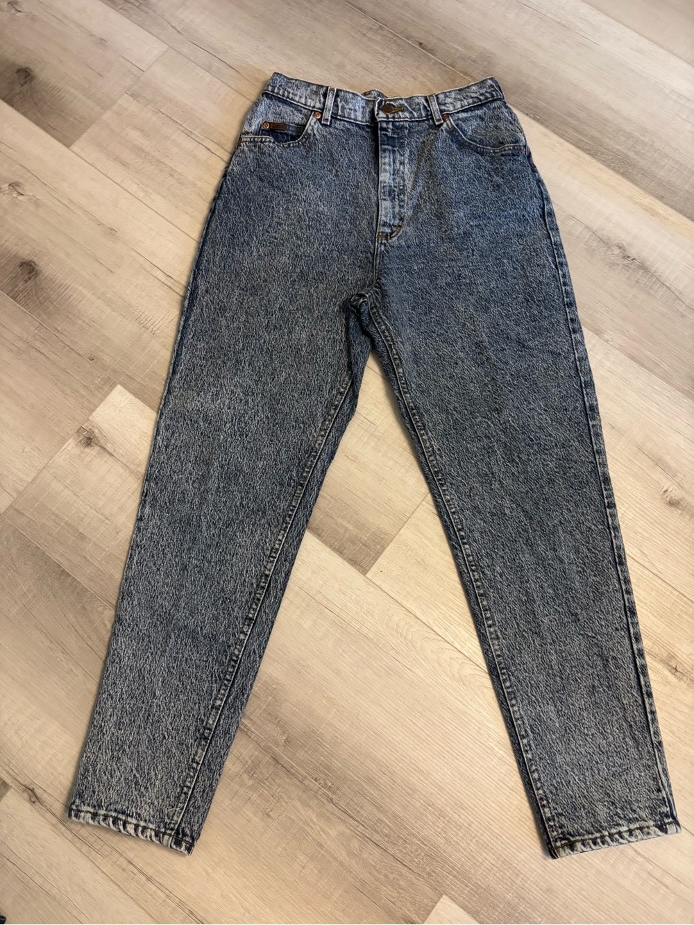 Vintage Lee USA Mom Jeans 27 High Rise Acid Wash Tapered 100% Cotton